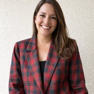Vintage Pendleton Lambswool Plaid Blazer Size 6 Tartan Wool Office Chic